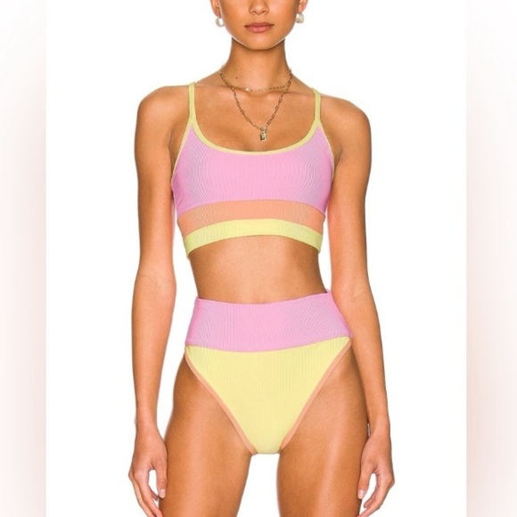 New! SET Beach Riot Eva Emmy Bikini Fruity Colorblock Bikini 31105 - Picture 1 of 12